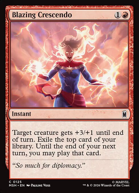 Preview image for the Blazing Crescendo single card for the collectable card game Magic: The Gathering.