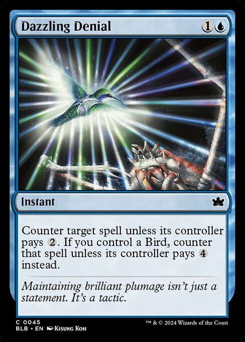 Preview image for the Dazzling Denial single card for the collectable card game Magic: The Gathering.