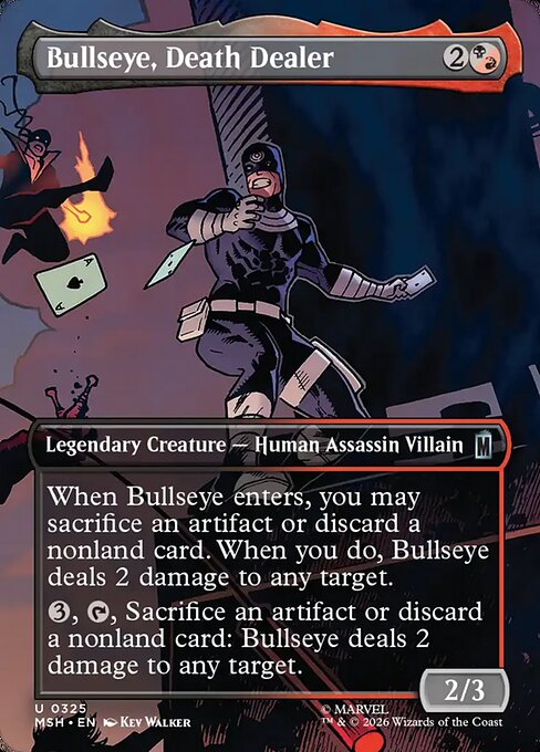 Preview image for the Bullseye, Death Dealer single card for the collectable card game Magic: The Gathering.