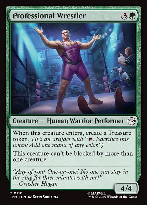Preview image for the Professional Wrestler single card for the collectable card game Magic: The Gathering.