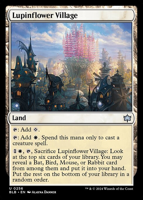 Preview image for the Lupinflower Village single card for the collectable card game Magic: The Gathering.