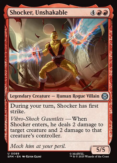 Preview image for the Shocker, Unshakable single card for the collectable card game Magic: The Gathering.