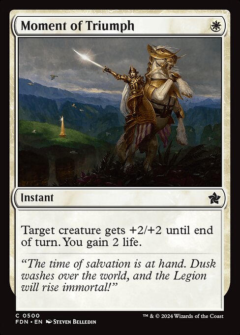 Preview image for the Moment of Triumph single card for the collectable card game Magic: The Gathering.