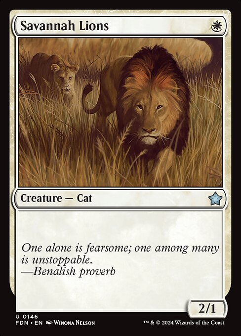 Preview image for the Savannah Lions single card for the collectable card game Magic: The Gathering.