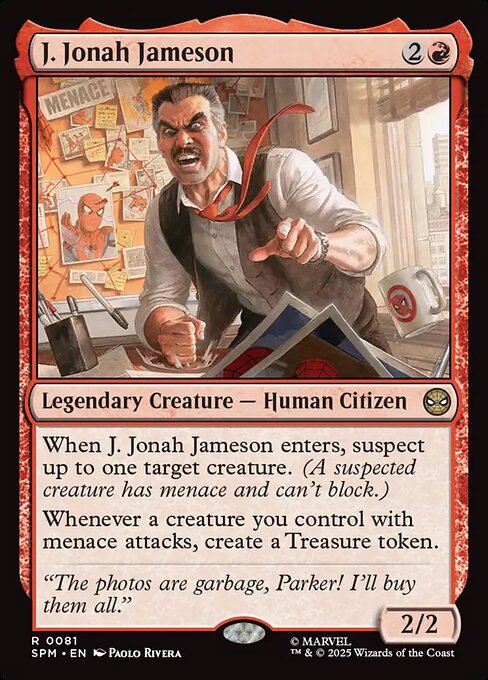 Preview image for the J. Jonah Jameson single card for the collectable card game Magic: The Gathering.