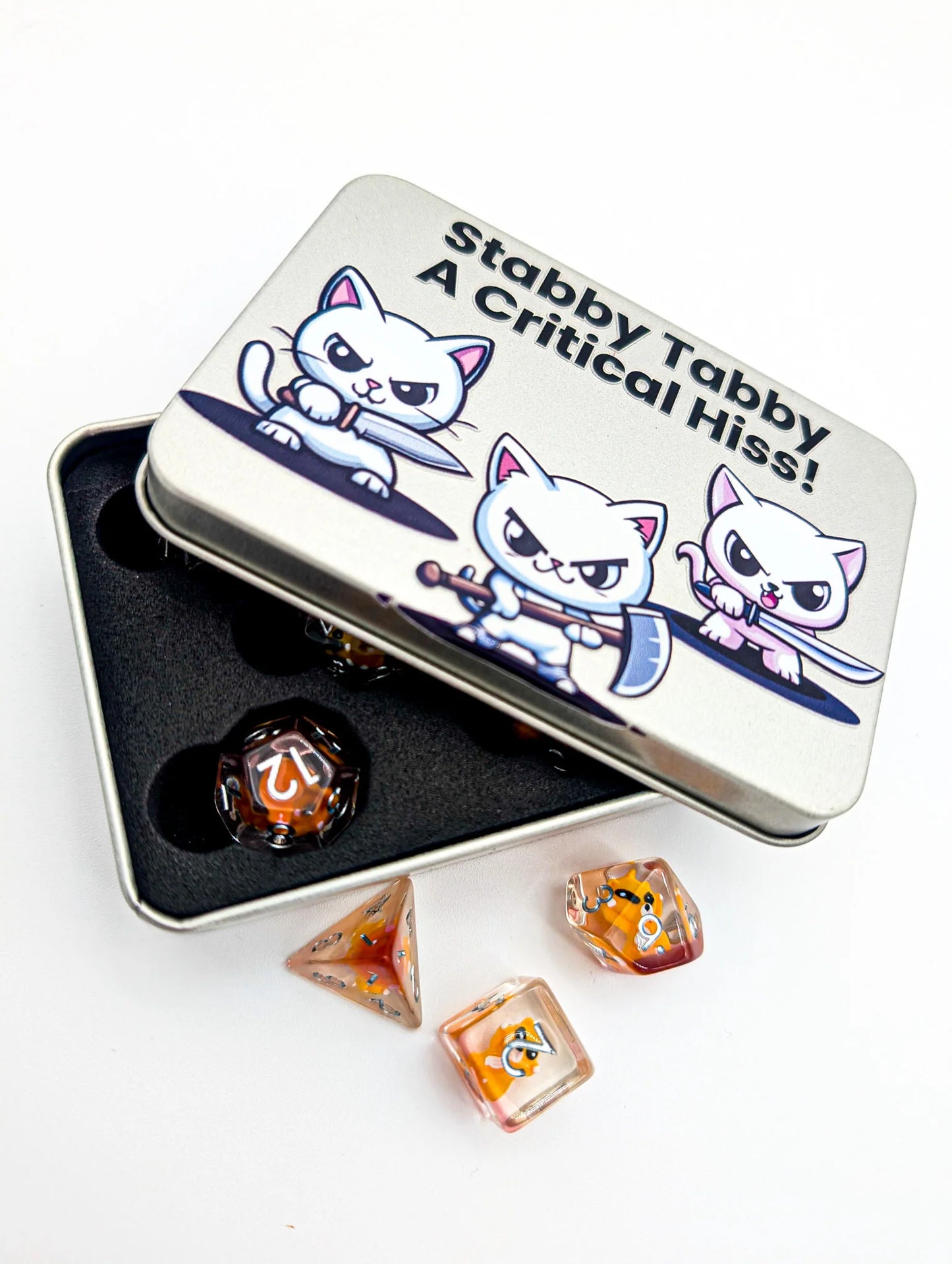 Stabby Tabby Dice Tin
