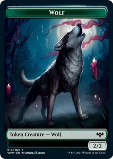 (Token) Magic Single -  wolf creature token (MID)