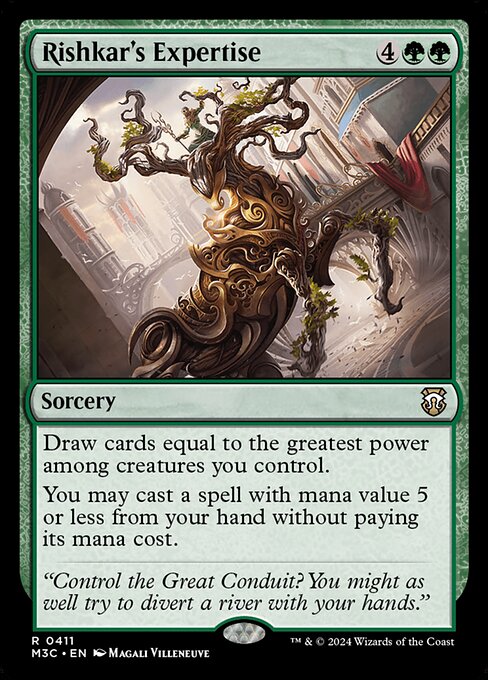 Preview image for the Rishkar's Expertise single card for the collectable card game Magic: The Gathering.