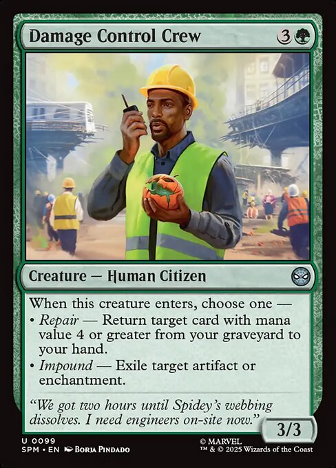 Preview image for the Damage Control Crew single card for the collectable card game Magic: The Gathering.