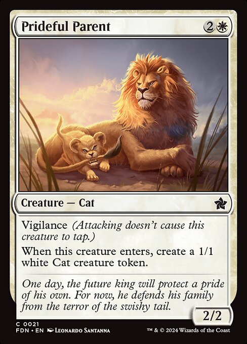 Preview image for the Prideful Parent single card for the collectable card game Magic: The Gathering.