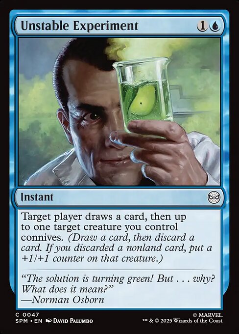 Preview image for the Unstable Experiment single card for the collectable card game Magic: The Gathering.