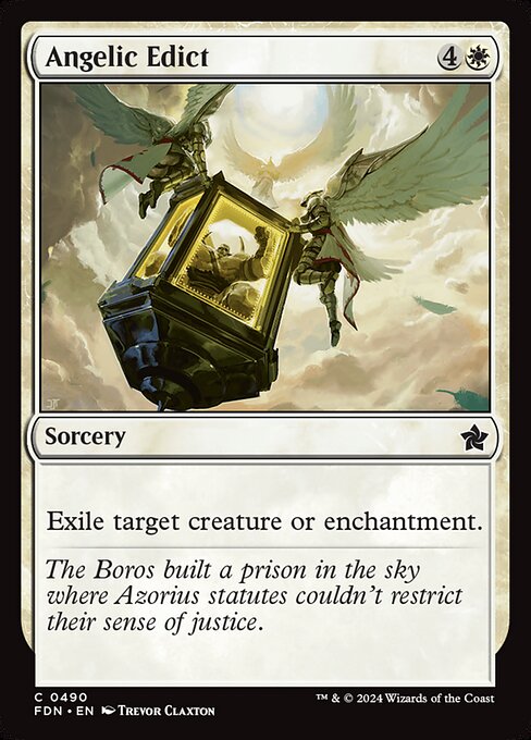 Preview image for the Angelic Edict single card for the collectable card game Magic: The Gathering.