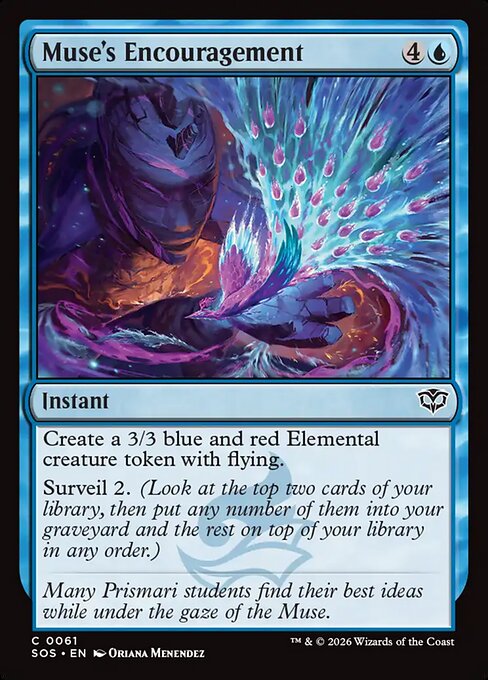 Preview image for the Muse's Encouragement single card for the collectable card game Magic: The Gathering.