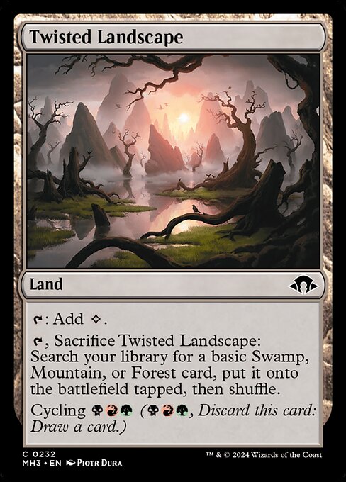 Preview image for the Twisted Landscape single card for the collectable card game Magic: The Gathering.