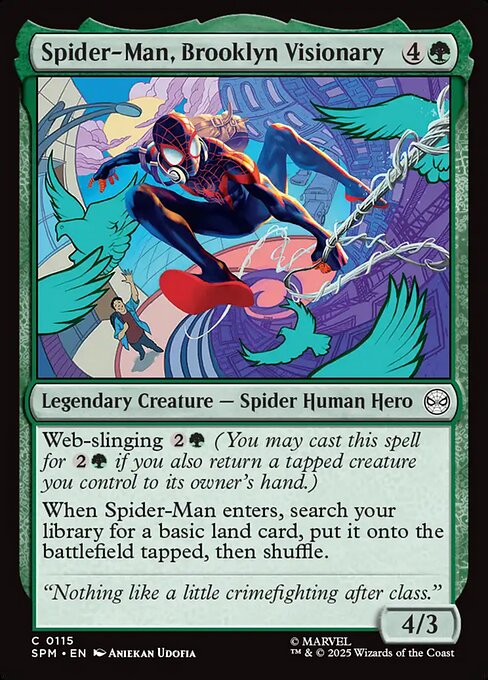 Preview image for the Spider-Man, Brooklyn Visionary single card for the collectable card game Magic: The Gathering.