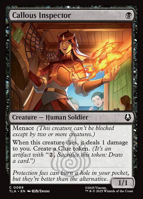 Preview image for the Callous Inspector single card for the collectable card game Magic: The Gathering.