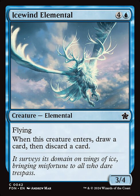 Preview image for the Icewind Elemental single card for the collectable card game Magic: The Gathering.