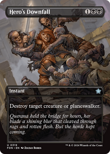 Magic Single - Hero's Downfall, Boarderless Art (FDN)