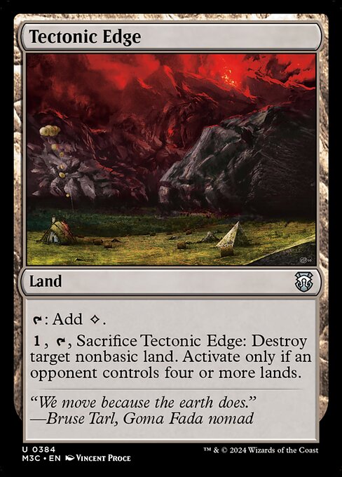 Preview image for the Tectonic Edge single card for the collectable card game Magic: The Gathering.