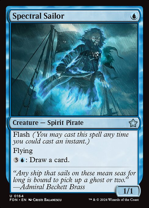 Preview image for the Spectral Sailor single card for the collectable card game Magic: The Gathering.