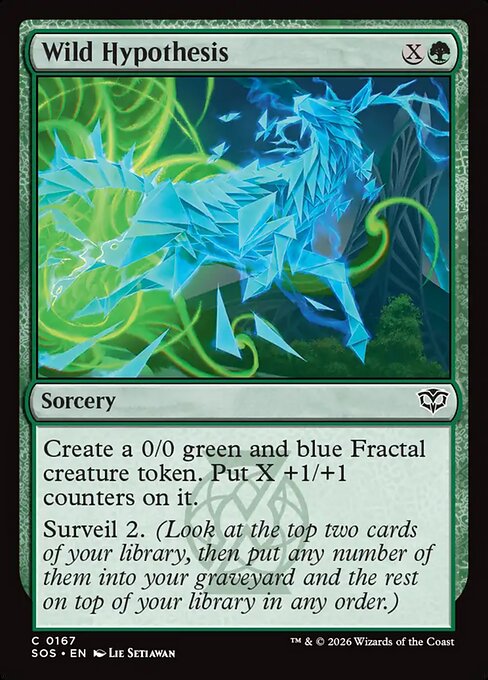Preview image for the Wild Hypothesis single card for the collectable card game Magic: The Gathering.