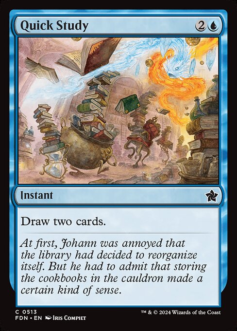Preview image for the Quick Study single card for the collectable card game Magic: The Gathering.