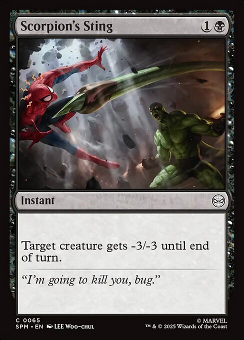 Preview image for the Scorpion's Sting single card for the collectable card game Magic: The Gathering.