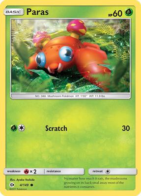 Preview image for the Paras single card  for the collectable card game Pokemon.