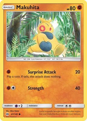 Preview image for the Makuhita single card  for the collectable card game Pokemon.