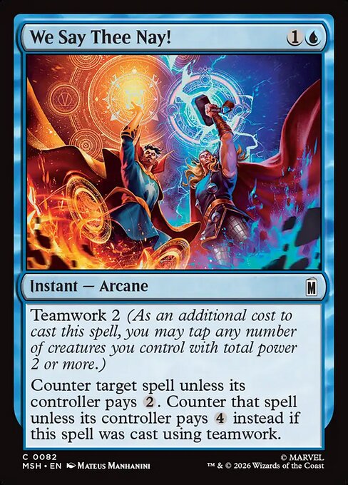 Preview image for the We Say Thee Nay! single card for the collectable card game Magic: The Gathering.