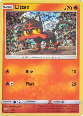 Preview image for the Litten - 3/12 single card  for the collectable card game Pokemon.