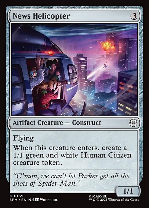 Preview image for the News Helicopter single card for the collectable card game Magic: The Gathering.