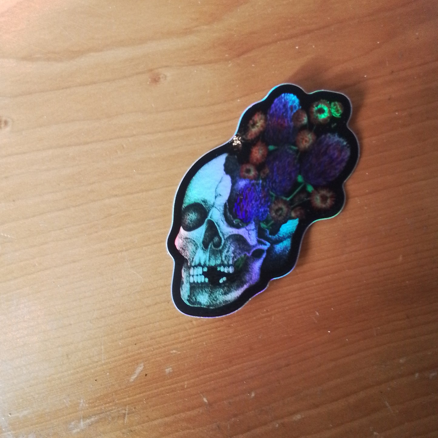 Holo-sticker Skull Flowers