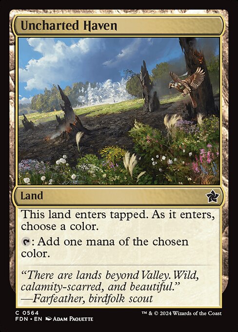 Preview image for the Uncharted Haven single card for the collectable card game Magic: The Gathering.