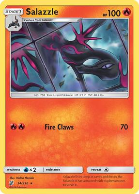 Preview image for the Salazzle (34) single card  for the collectable card game Pokemon.