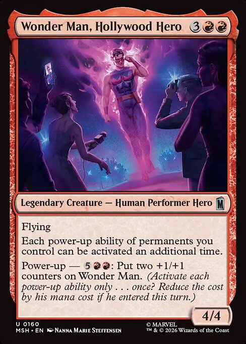 Preview image for the Wonder Man, Hollywood Hero single card for the collectable card game Magic: The Gathering.