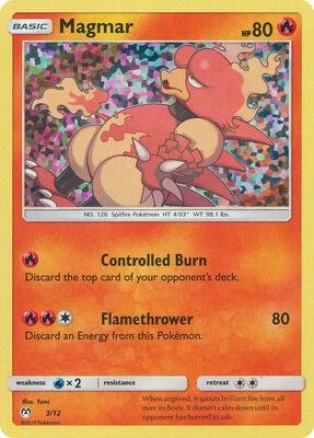 Preview image for the Magmar - 3/12 single card  for the collectable card game Pokemon.
