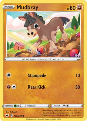 Preview image for the Mudbray single card  for the collectable card game Pokemon.