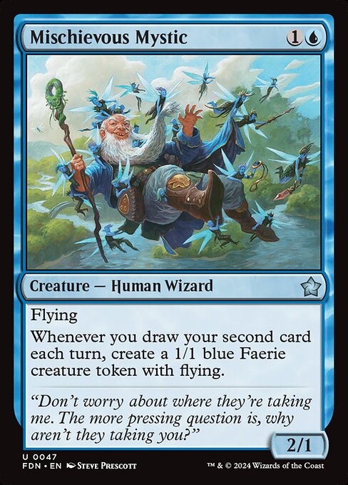 Preview image for the Mischievous Mystic single card for the collectable card game Magic: The Gathering.