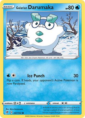 Preview image for the Galarian Darumaka single card  for the collectable card game Pokemon.