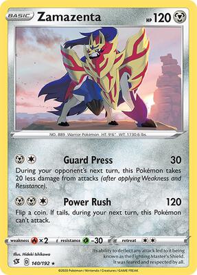 Preview image for the Zamazenta single card  for the collectable card game Pokemon.