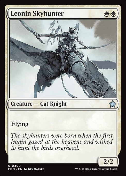 Preview image for the Leonin Skyhunter single card for the collectable card game Magic: The Gathering.