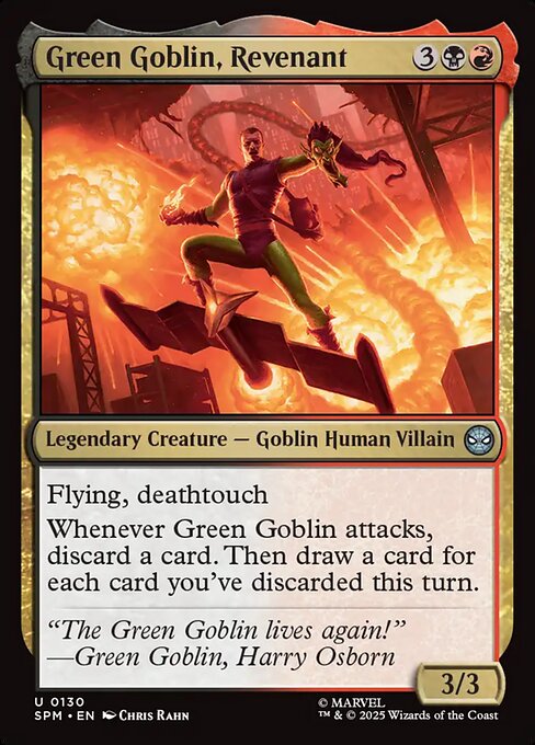 Preview image for the Green Goblin, Revenant single card for the collectable card game Magic: The Gathering.
