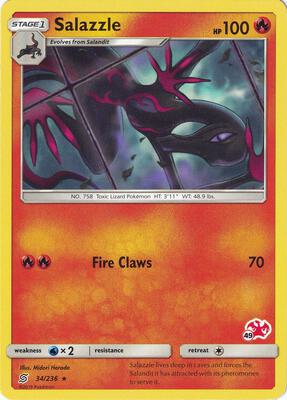 Preview image for the Salazzle - 34/236 (#49 Charizard Stamped) single card  for the collectable card game Pokemon.