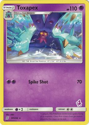Preview image for the Toxapex - 97/236 (Mewtwo Stamped) single card  for the collectable card game Pokemon.