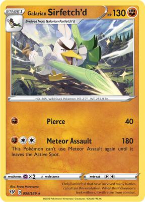 Preview image for the Galarian Sirfetch'd single card  for the collectable card game Pokemon.