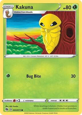 Preview image for the Kakuna single card for the collectable card game Pokemon.