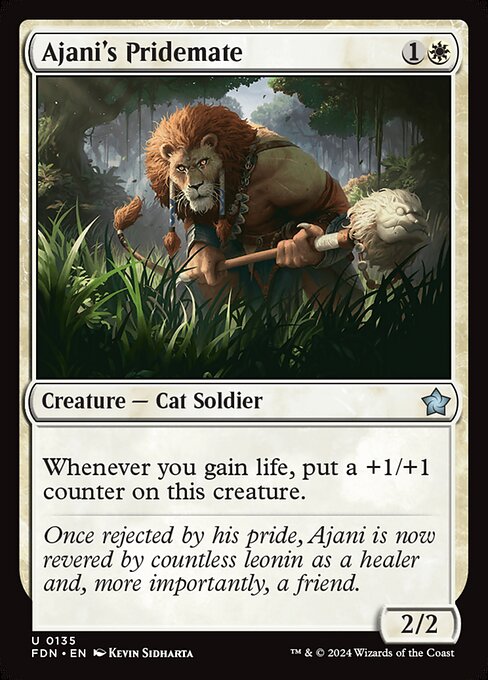 Preview image for the Ajani's Pridemate single card for the collectable card game Magic: The Gathering.