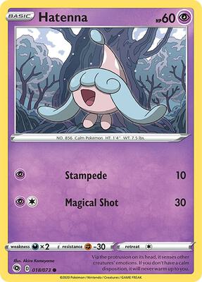 Preview image for the Hatenna single card for the collectable card game Pokemon.