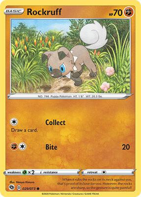 Preview image for the Rockruff single card for the collectable card game Pokemon.